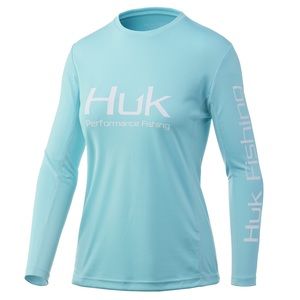 Huk Women's Pursuit Long Sleeve, Performance Shirt + Sun Protection